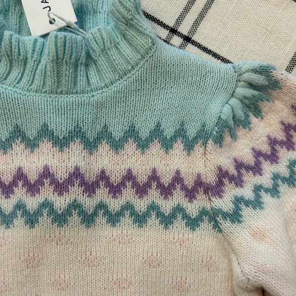 Janie & Jack Fair Isle Sweater Toddler Girls 2T Wool Blend - Picture 2 of 9